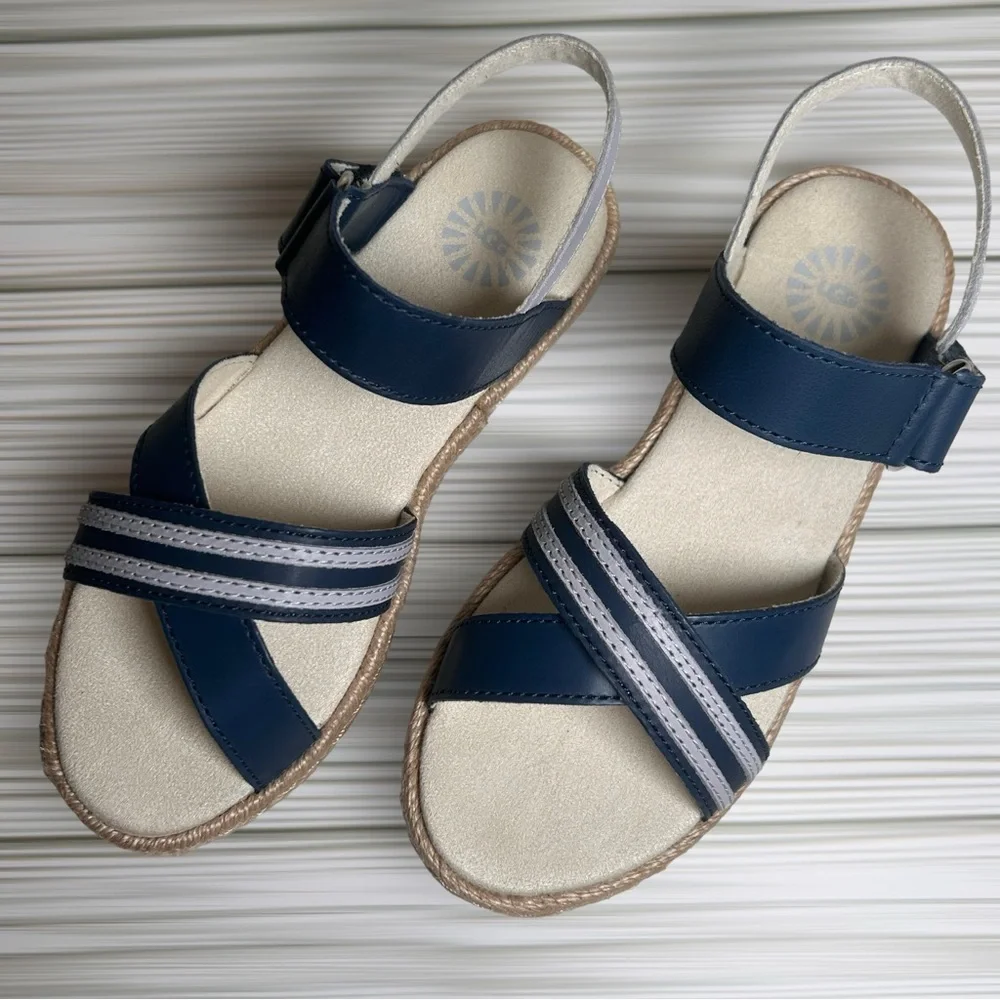 UGG Sandals Anamarie Leather Jute Wrap Girl’s Size 12